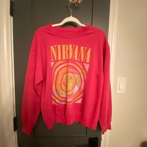 Pink nirvana crew neck
